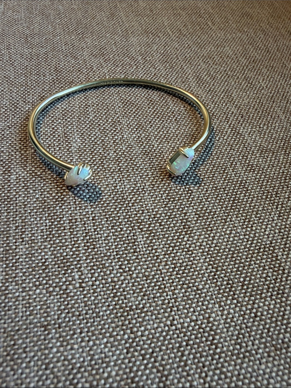 Kendra Scott gold Open Cuff with White Opal Ends
